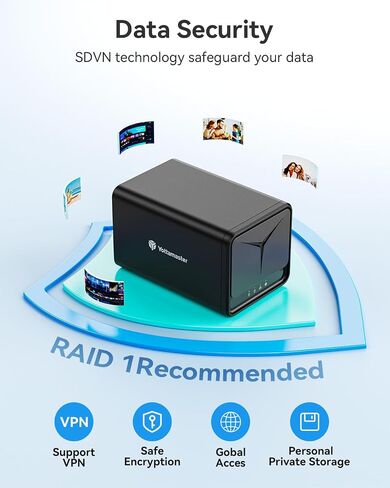 Yottamaster 2 Bay NAS Storage, Quad Core CPU, 1GbE Port, 2GB RAM DDR4, Network Attached Storage Device for Home & Personal Cloud Storage [Diskless] in Saudi Arabia