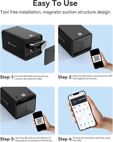 Yottamaster 2 Bay NAS Storage, Quad Core CPU, 1GbE Port, 2GB RAM DDR4, Network Attached Storage Device for Home & Personal Cloud Storage [Diskless] in Saudi Arabia