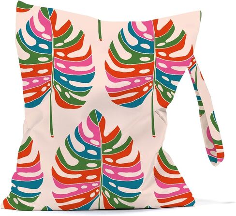 حقيبة مبللة مقاومة للماء، حفاضات قماشية قابلة لإعادة الاستخدام، حقيبة رطبة وجافة، حقيبة غسيل كبيرة للسفر، ملابس متسخة، بدلة استحمام، حقيبة تدريب لصالة الألعاب الرياضية، ملابس السباحة، اليوغا، السفر، حمام السباحة، الشاطئ (ديكور أوراق النخيل 8) in Kuwait