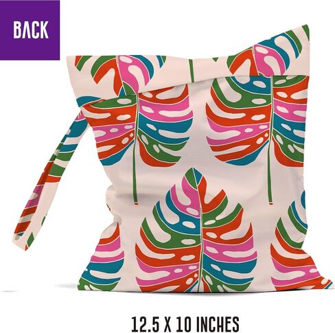 حقيبة مبللة مقاومة للماء، حفاضات قماشية قابلة لإعادة الاستخدام، حقيبة رطبة وجافة، حقيبة غسيل كبيرة للسفر، ملابس متسخة، بدلة استحمام، حقيبة تدريب لصالة الألعاب الرياضية، ملابس السباحة، اليوغا، السفر، حمام السباحة، الشاطئ (ديكور أوراق النخيل 8) in Kuwait