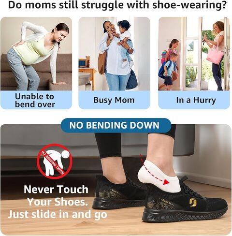 أحذية STQ Slip Ins النسائية سهلة الارتداء أحذية مشي لتقويم العظام بدون استخدام اليدين لتخفيف التهاب اللفافة الأخمصية in Kuwait