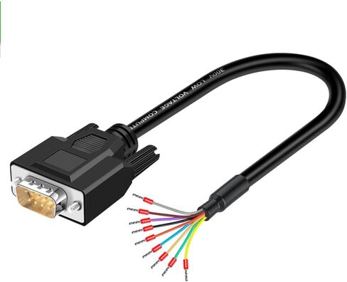 موصل اندلاع بدون لحام ذكر DB9 مع كبل بديل بطول 5 أقدام 26AWG، غلاف بلاستيكي RS232 D-SUB تسلسلي إلى لوحة توصيل محول ذكر لمحطة منفذ 9 سنون in Kuwait