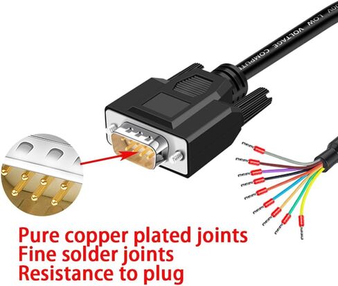 موصل اندلاع بدون لحام ذكر DB9 مع كبل بديل بطول 5 أقدام 26AWG، غلاف بلاستيكي RS232 D-SUB تسلسلي إلى لوحة توصيل محول ذكر لمحطة منفذ 9 سنون in Kuwait