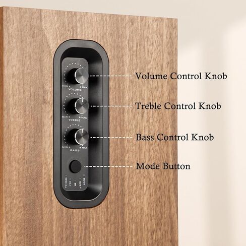 1 by ONE Bluetooth Bookshelf Speakers, 30W X 2 powered speakers with with Bluetooth/RCA x 2/Coaxial/Optical in Kuwait