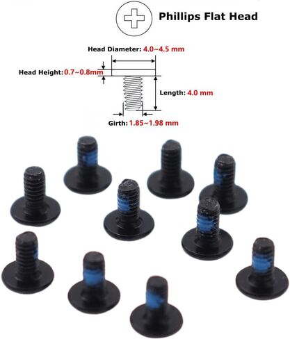 10pcs M2x4 mm Phillips Flat Head Screws Replacement for Dell HP ASUS Laptop Desktop PC M.2 SSD WLAN Card Cooling Fan I/O Board (Black) in Saudi Arabia