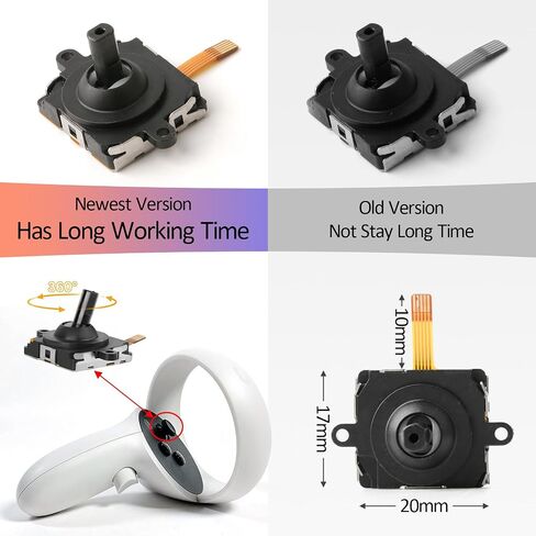 2Pack Joysticks Replacement for Oculus Quest 2 Joystick Controller Sensor Module for Meta Quest 2 Joystick Thumbstick Cap Replacement Accessories Parts Drift Repair with Tools in Saudi Arabia