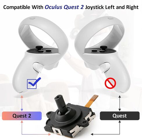 2Pack Joysticks Replacement for Oculus Quest 2 Joystick Controller Sensor Module for Meta Quest 2 Joystick Thumbstick Cap Replacement Accessories Parts Drift Repair with Tools in Saudi Arabia