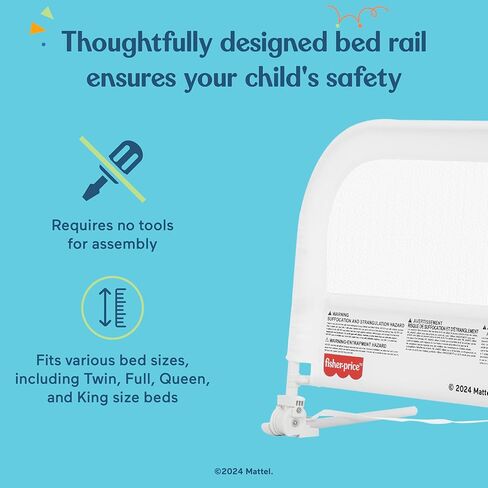 Fisher-Price Little Naps Bed Rail in White in Kuwait