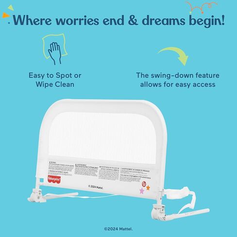 Fisher-Price Little Naps Bed Rail in White in Kuwait