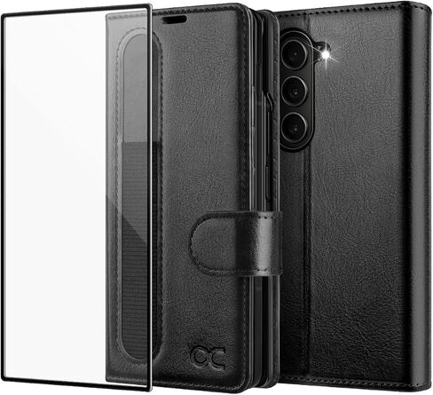 OCASE Compatible with Samsung Galaxy Z Fold6 Wallet Case with S Pen Holder, PU Leather Flip Folio, Card Slots, RFID Blocking, Kickstand, Phone Cover for Galaxy Z Fold 6 2024-Black in Saudi Arabia