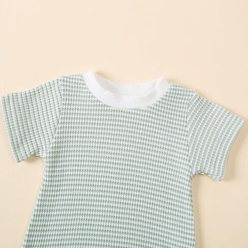Baby Bubble Romper Summer Unisex Boy Girl Clothes Outfit Newborn Spring Waffle Cotton Infant Short Sleeve Bodysuit in Saudi Arabia