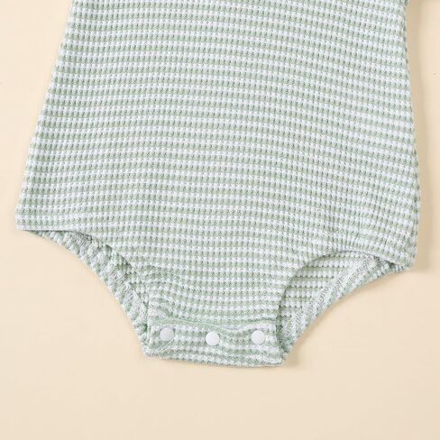 Baby Bubble Romper Summer Unisex Boy Girl Clothes Outfit Newborn Spring Waffle Cotton Infant Short Sleeve Bodysuit in Saudi Arabia