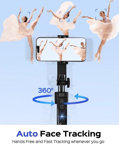 حامل ثلاثي لتتبع الوجه التلقائي من NEMOVA مقاس 68 بوصة لهاتف iPhone، حامل ثلاثي للهاتف يدور بزاوية 360 درجة مع جهاز تحكم لاسلكي وحامل هاتف، حامل ثلاثي عصا سيلفي لهاتف Android، يمكن تطبيقه على YouTube وTiktok وFacetime in Saudi Arabia