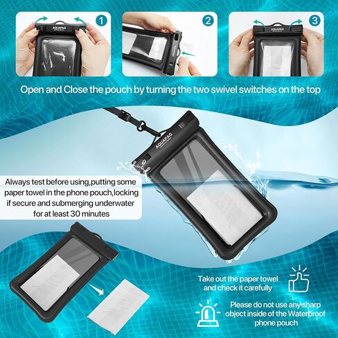 IPX8 Waterproof Phone Pouch 2 Pack-Up ，Adjustable Neck Lanyard Floating Waterproof Phone Case for iPhone 15,15 Pro,15 Pro Max,Samsung Galaxy,etc. in Saudi Arabia