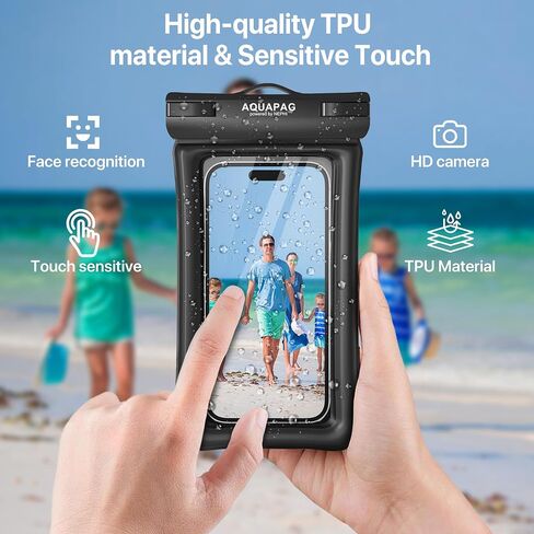 IPX8 Waterproof Phone Pouch 2 Pack-Up ，Adjustable Neck Lanyard Floating Waterproof Phone Case for iPhone 15,15 Pro,15 Pro Max,Samsung Galaxy,etc. in Saudi Arabia