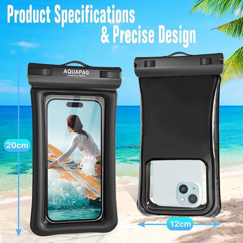 IPX8 Waterproof Phone Pouch 2 Pack-Up ，Adjustable Neck Lanyard Floating Waterproof Phone Case for iPhone 15,15 Pro,15 Pro Max,Samsung Galaxy,etc. in Saudi Arabia
