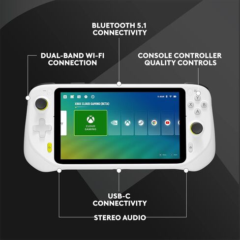 Logitech G Cloud Gaming Handheld، وحدة تحكم ألعاب محمولة مع عمر بطارية طويل، شاشة لمس 1080 بكسل 7 بوصة، تصميم خفيف الوزن، ألعاب Xbox Cloud، NVIDIA GeForce NOW، Google Play (متجدد) in Saudi Arabia