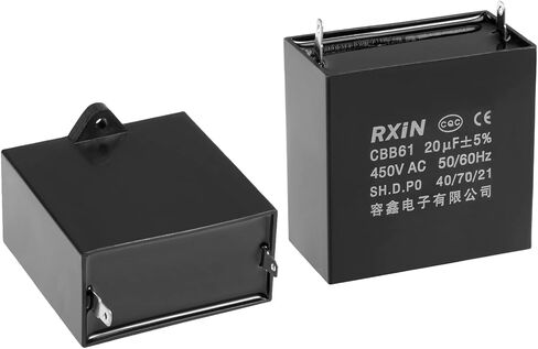 YOKIVE 2 Pcs CBB61 Run Capacitor, 450V AC 20uF 50/60Hz 2 Pin Run Round Capacitor, Low Loss, Great for Washing Machines Motor (Black) in Saudi Arabia