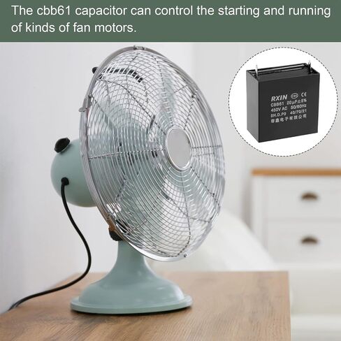 YOKIVE 2 Pcs CBB61 Run Capacitor, 450V AC 20uF 50/60Hz 2 Pin Run Round Capacitor, Low Loss, Great for Washing Machines Motor (Black) in Saudi Arabia