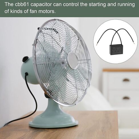 YOKIVE Ceiling Fan Capacitor CBB61, Metallized Polypropylene Film Capacitor Great for Fans Pumps Motors Running (2uF 250V AC 2 Wires 50/60Hz) in Saudi Arabia
