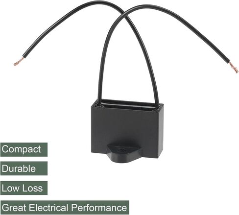 YOKIVE Ceiling Fan Capacitor CBB61, Metallized Polypropylene Film Capacitor Great for Fans Pumps Motors Running (2uF 250V AC 2 Wires 50/60Hz) in Saudi Arabia