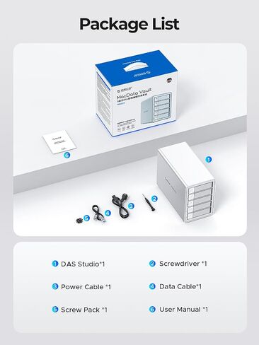 ORICO Daisy-Chain 5 Bay Hard Drive Enclosure USB 3.1 Gen 2 Aluminum Das Enclosure Support 22TB and Expansion Max Up to 330TB for 3.5-inchs HDD -9958C3 in Saudi Arabia