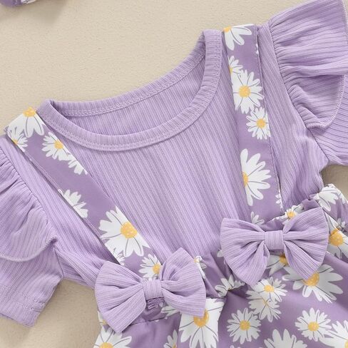 Toddler Baby Girl Daisy Dress Ribbed Ruffles Short Sleeve Twirl Dresses with Headband Little Girls Summer Outfits in Saudi Arabia