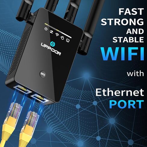 2024 Extendtecc WiFi Extender Signal Booster, Long Range Internet Extender WiFi Booster for Home, New Gen 5X Faster Wireless Repeater with Ethernet Port, Coverage up to 9,980 sq.ft and 60+ Devices in Kuwait