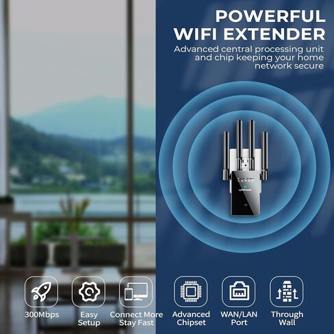 2024 Extendtecc WiFi Extender Signal Booster, Long Range Internet Extender WiFi Booster for Home, New Gen 5X Faster Wireless Repeater with Ethernet Port, Coverage up to 9,980 sq.ft and 60+ Devices in Kuwait