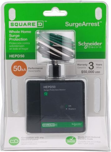 Schneider Electric HEPD50 Surge protection device, HEPD, 50kA, 120/240 V, 1 phase, 3 wire, SPD type 1, UL Listed in Saudi Arabia