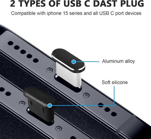 USB C Dust Plug 10 Pack USB C Port Cover with Cleaning Sticks USB Type C Charging Port Protector Dust Cover for iPhone 15 Series and Samsung Galaxy S22/S21/S20 Series and All USB C Devices in Saudi Arabia
