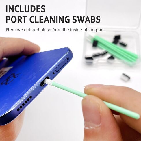 USB C Dust Plug 10 Pack USB C Port Cover with Cleaning Sticks USB Type C Charging Port Protector Dust Cover for iPhone 15 Series and Samsung Galaxy S22/S21/S20 Series and All USB C Devices in Saudi Arabia