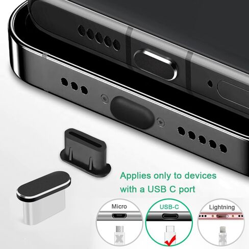 USB C Dust Plug 10 Pack USB C Port Cover with Cleaning Sticks USB Type C Charging Port Protector Dust Cover for iPhone 15 Series and Samsung Galaxy S22/S21/S20 Series and All USB C Devices in Saudi Arabia