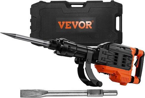 مطرقة جاك هدم VEVOR، قاطع خرسانة بمطرقة جاك بقوة 3500 وات، إزميل 2 قطعة مع قفازات ومقبض أمامي دوار 360 درجة مئوية لحفر الخنادق، مطرقة جاك كهربائية شديدة التحمل 1900 نبضة في الدقيقة، أسود in Saudi Arabia