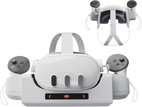 Charging Dock Station Compatible with Oculus/Meta Quest 3 Charger Charging Headset and Controller Wall Mount Charging Dock Station Stand Supports for Quest 3 Accessories in Saudi Arabia