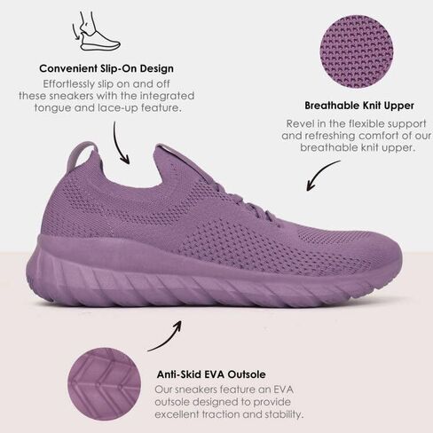 starmerx Womens Plus-Size Slip-On Knit Sneakers Comfortable Lightweight Tennis Shoes Walking Shoes Size 12 13 14 15 US in Saudi Arabia
