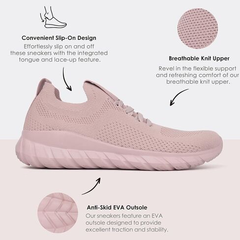 starmerx Womens Plus-Size Slip-On Knit Sneakers Comfortable Lightweight Tennis Shoes Walking Shoes Size 12 13 14 15 US in Saudi Arabia