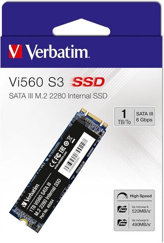 محرك الأقراص الصلبة الداخلي ذو الحالة الصلبة Verbatim سعة 2 تيرابايت SSD Vi560 3D NAND SATA III M.2 2280 in Kuwait