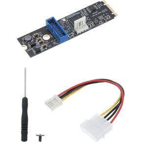 MECCANIXITY M.2 PCI-E to USB3.0 19Pin Front Panel Socket Adapter Board Express Card for Desktop, PC, Office Computer