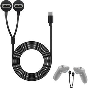 Dual Port Magnetic Charger with USB Quick Charging Cable fits for Meta Quest Pro Controllers, Overcharging Protection,3.3Ft/ 1 Meter Long,Easy Access Charging Cord Replacement