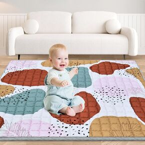 Baby Play Mat for Floor,50" X 50" Playpen Mat for Babies,Foldable & Washable Baby Crawling Mat,Non-Slip Cushioned Baby Floor Mat,Activity Baby Playpen Mat for Infants