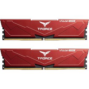 TEAMGROUP T-FORCE VULCAN DDR5 64GB (2x32GB) 6000MHz (PC5-48000) CL38 Intel XMP 3.0 & AMD Expo Compatible Desktop Memory Module Ram Red FLRD564G6000HC38ADC01