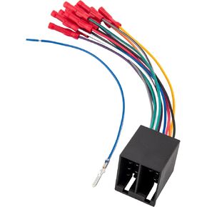 RED WOLF Car Radio 16 Pin ISO Wire Harness For Semi Truck Freightliner International Peterbilt Volvo Mack Kenworth Install Aftermarket Stereo for JVC Pioneer Kenwood Sony Android w/Wire Connector Butt