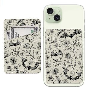 Phone Card Holder, Cute Leather Phone Wallet Stick On, Dual Pocket Credit Card Sticky Wallet, Compatible with Most of Cell Phone, Cute Colorful Flower in Kuwait