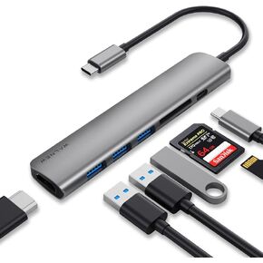 WALNEW USB C Hub with 4k HDMI,100W Power Delivery,SD/TF Reader,USB 3.0 Data Ports,7-in-1 USBC Dongle Multiport Adapter,Thunderbolt 4 Dock for Macbook Pro/Air,Mac,iPad 10,Surface,Dell XPS Laptop,Tab S7