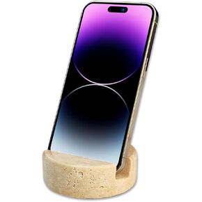 Luxurious Marble Phone Stand,Marble Phone Holder for Cellphone Tablet,Marble Phone Stand for Kitchen,Bedroom,Bathroom,Real Stone Solid Marble Phone Stands-Beige