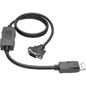 TRIPP LITE DisplayPort to VGA Active Cable Adapter, DP 1.2 with Latches, DP to HD15 (M/M), DP2VGA, 1080p, Black, 6 Feet / 1.83 Meters, 3-Year Warranty (P581-006-VGA-V2) in Saudi Arabia