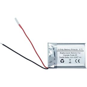 3.7V 500mAh Replacement Battery for Garmin Fenix 6X, 010-02357-00, Tactix Delta, Part Number: 361-00126-00 USN-602535PW-G 0