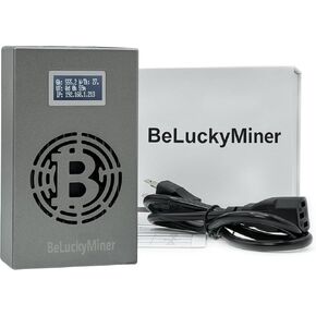 BeluckyMan Bitcoin Miner BTC Lotto Device WiFi SHA-256 500GH/S BM1366 Asic Chip Micro Silent Cryptocurrency Solo miner Bitcoin Machine Home Use, grey