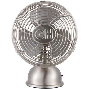 Good Housekeeping 92512 All-Metal 5" USB Fan with Oscillation in Brushed Nickel